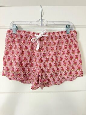 Mark & Graham Pajama Shorts Women’s Small Pink Floral Block Print Cotton Lounge